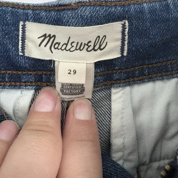 MADEWELL Tapered Orta Denim Trousers Size 29 High Waisted Barrel StyleStructured - Picture 6 of 9